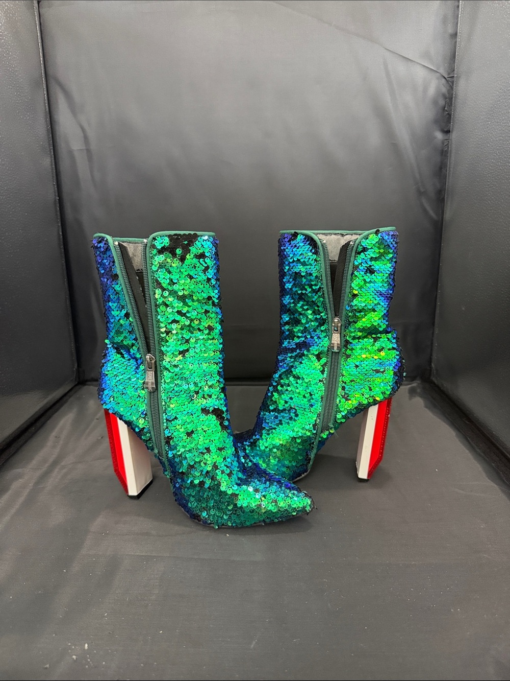 Cape Robbin Mermaid Sequin Heeled Terra Boots Size 8 - Picture 11 of 11